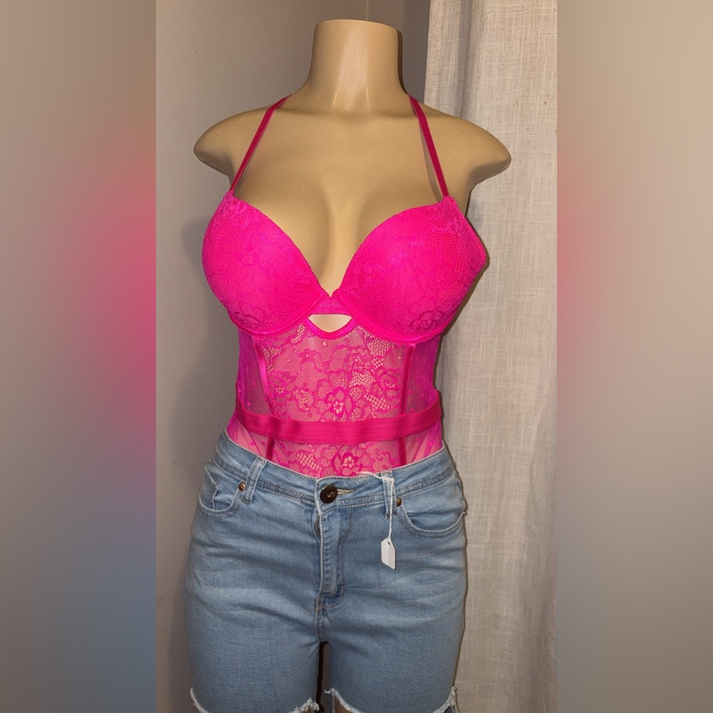 Pink Lace Bodysuit